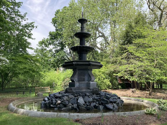 The White Memorial Fountain in spring 2025